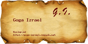 Goga Izrael névjegykártya